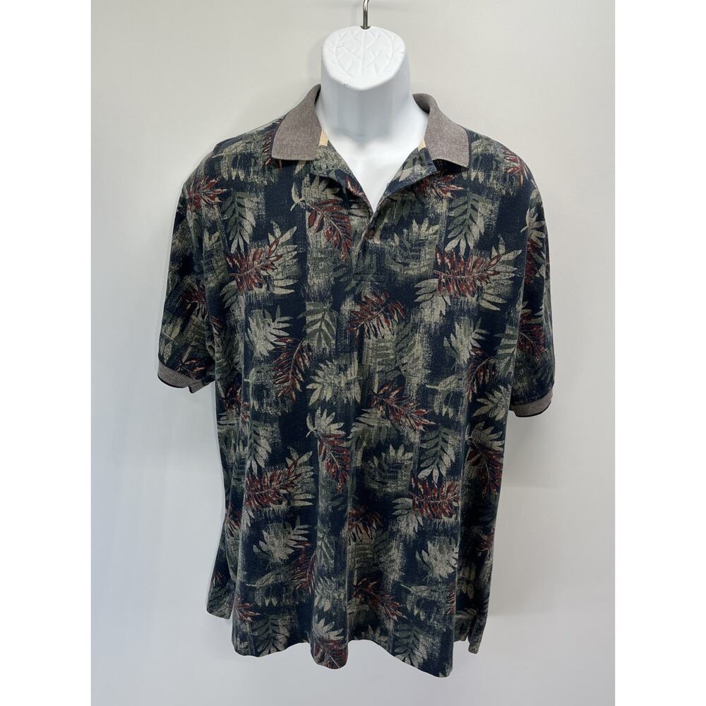 Vintage Y2K Keeler Bay Multicolored Knit Polo Dress Shirt Size Medium